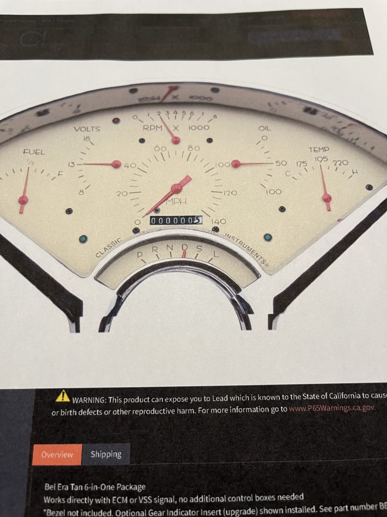 1955 Classic Instrument gages