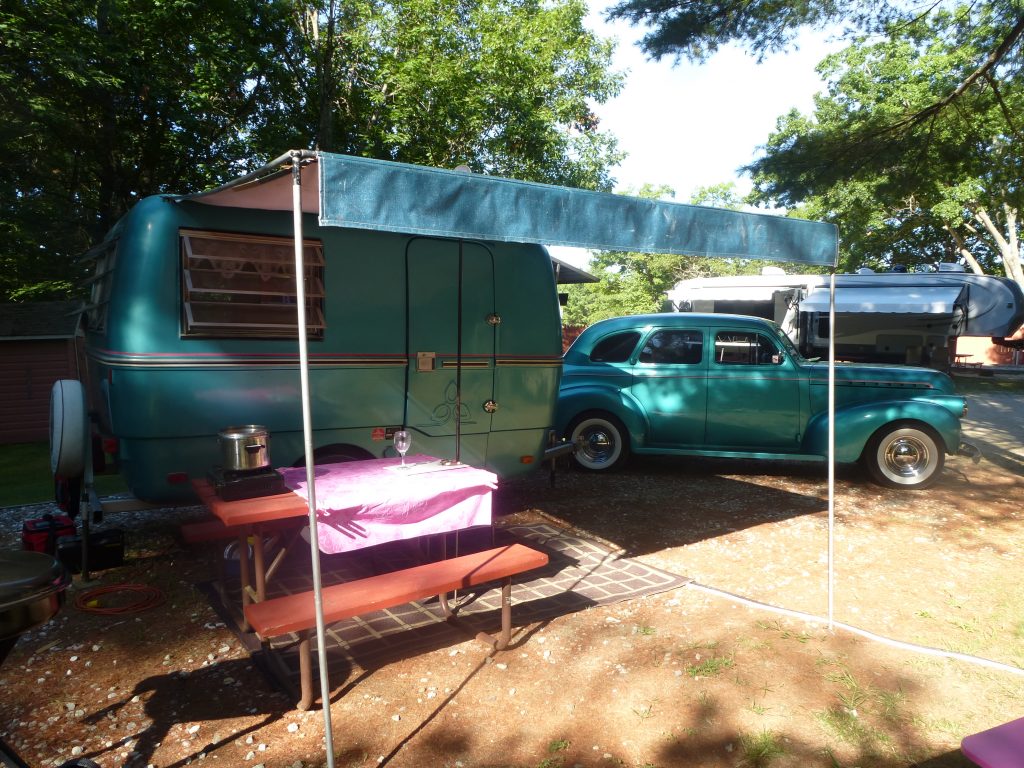 1940 Chevrolet Master 85 and 1974 Trillium Travel Trailer Combo